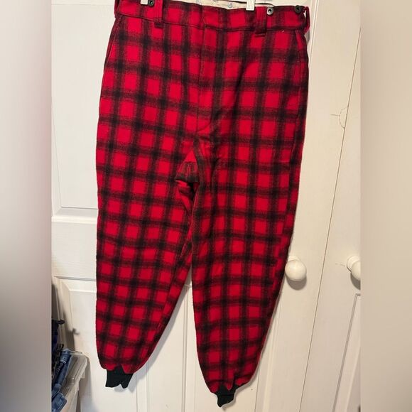 Woolrich Red and Black Plaid Sweatpants Cozy Loungewear - Picture 1 of 9
